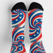 Patriotic Swirling Stars & Stripes Bold USA Pride Socken (Oben)