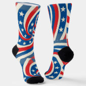 Patriotic Swirling Stars & Stripes Bold USA Pride Socken (Gewinkelt)