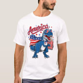Patriotic T-Rex Popcorn Flag Shirt (Vorderseite)