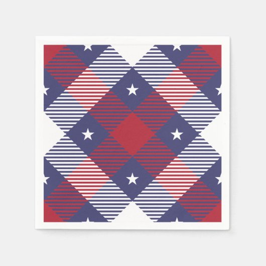 Patriotic Tartan Nahtlose Muster Serviette (Vorderseite)