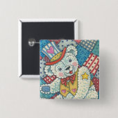 PATRIOTIC TEDDY BEAR & PATCHWORT TASTE BUTTON (Vorne & Hinten)