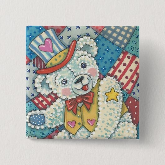 PATRIOTIC TEDDY BEAR & PATCHWORT TASTE BUTTON (Vorderseite)