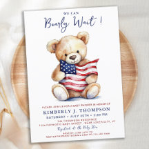 Patriotic Teddy Bear Red White Blue Baby Dusche