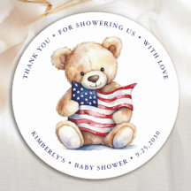 Patriotic Teddy Bear Red White Blue Baby Dusche