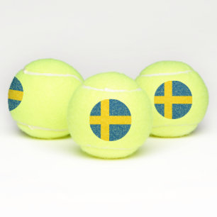 Patriotic Tennis Ball mit der Flagge Schwedens