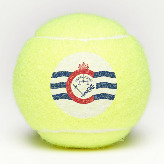 Patriotic Tennis Ball mit Flag Cincinnati, USA (Vorderseite)