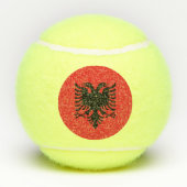 Patriotic Tennis Ball mit Flagge Albaniens (Rückseite)