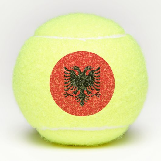 Patriotic Tennis Ball mit Flagge Albaniens (Vorderseite)