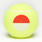 Patriotic Tennis Ball mit Flagge Indonesiens (Rückseite)