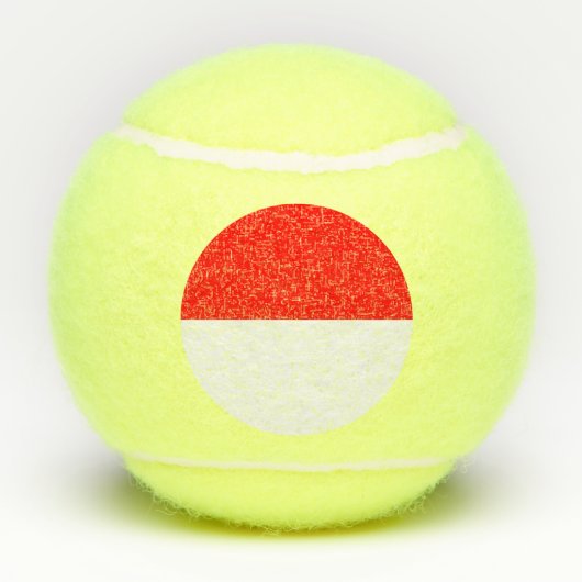 Patriotic Tennis Ball mit Flagge Indonesiens (Rückseite)