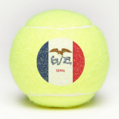 Patriotic Tennis Ball mit Flagge von Iowa, USA (Vorderseite)