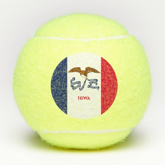 Patriotic Tennis Ball mit Flagge von Iowa, USA (Vorderseite)