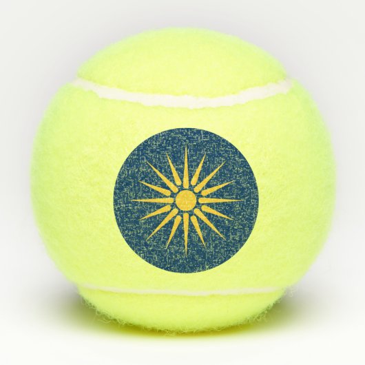 Patriotic Tennis Ball with Flag of Macedonia (Rückseite)