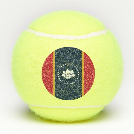 Patriotic Tennis Ball with Flag of Mississippi, US (Rückseite)