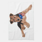 Patriotic Terrier Puppy Geschirrtuch (Vertikal)