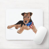 Patriotic Terrier Puppy Mousepad (Mit Mouse)