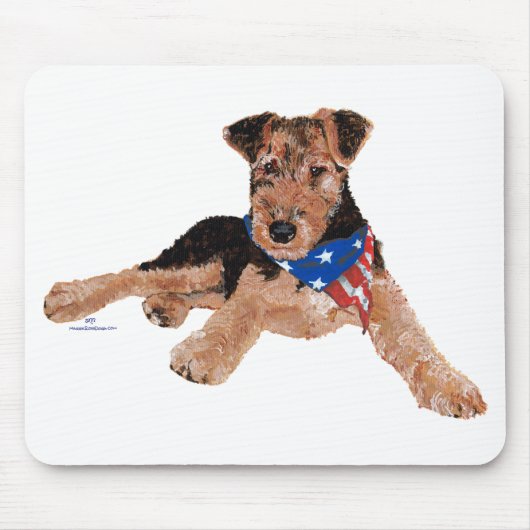 Patriotic Terrier Puppy Mousepad (Vorne)