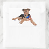 Patriotic Terrier Puppy Rechteckiger Aufkleber (Tasche)