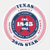 Patriotic Texas Circle Design Aufkleber (Vorderseite)