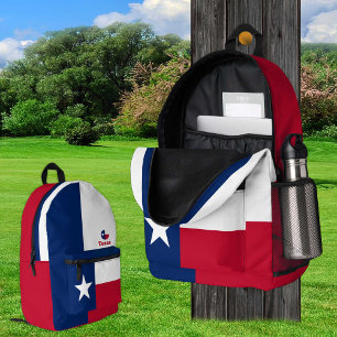 Patriotic Texas Flag Backpack, USA, Texas Bag, Bedruckter Rucksack