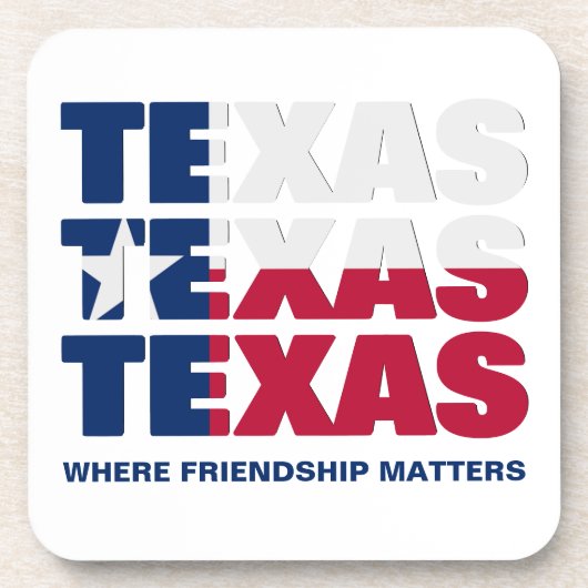 Patriotic TEXAS FLAG Freundschaft Getränkeuntersetzer (Vorderseite)