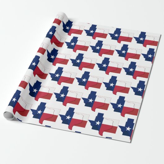 Patriotic TEXAS FLAG MAP Lone Star Staat Geschenkpapier (Ungerollt)