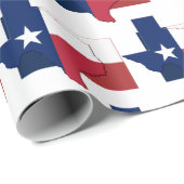 Patriotic TEXAS FLAG MAP Lone Star Staat Geschenkpapier (Rolleneckpunkt)
