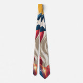 Patriotic Texas Flag Necktie - Rot, Weiß und Blu Krawatte (Rückseite)