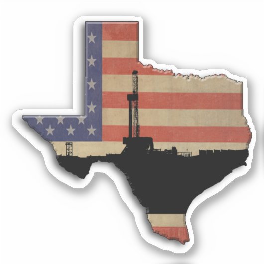 Patriotic Texas Oil Drilling Aufkleber (Vorderseite)