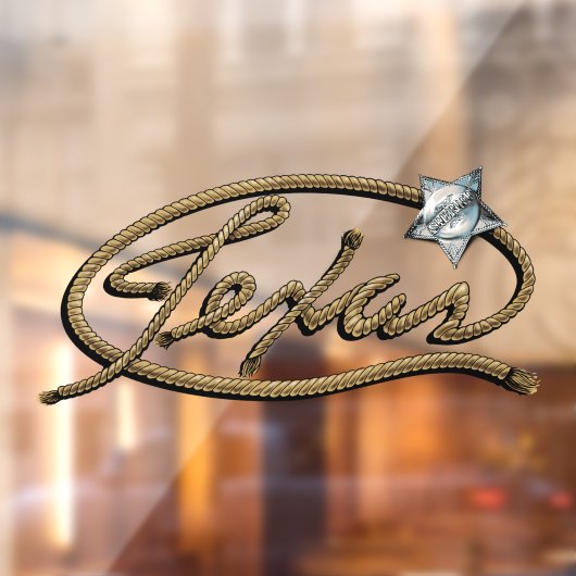 Patriotic Texas Rope Lettering Sherriff's Abzeiche Fensteraufkleber (Blatt 2)