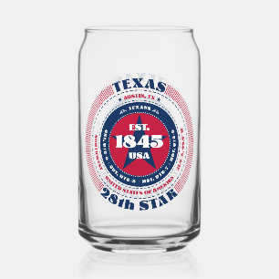 Patriotic Texas Typografy Trinkbehälter Set Dosenglas