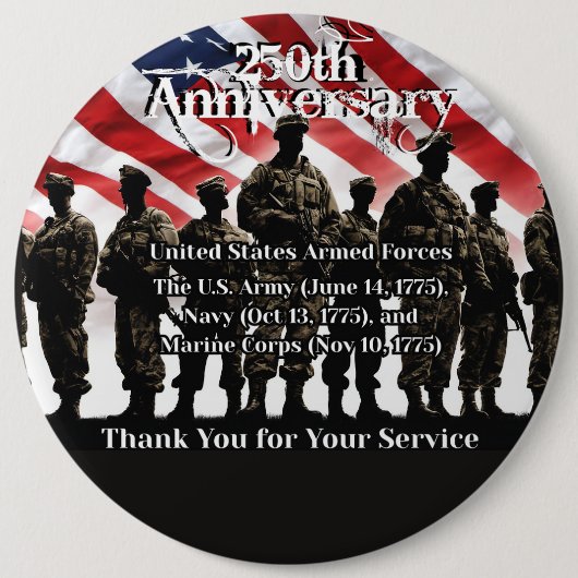 Patriotic Thank you for Your Service Button (Vorderseite)