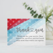 Patriotic Thank You For Your Service Card (Stehend Vorderseite)