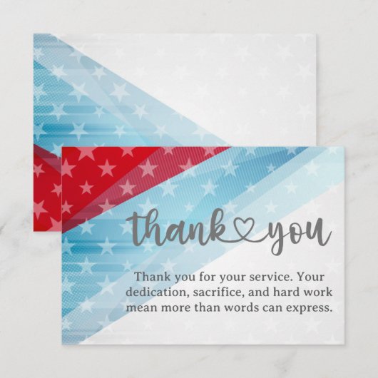 Patriotic Thank You For Your Service Card (Vorne/Hinten)