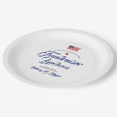 Patriotic Themed American Flag Pappteller (Schrägansicht)