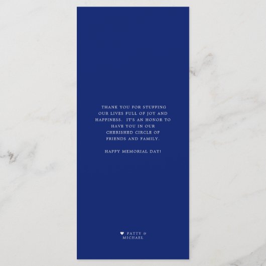 Patriotic Themed | Menü "Political Style Dinner" Menükarte (Rückseite)