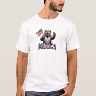 Patriotic Thumbs Up Bären T - Shirt - Spaß America