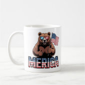 Patriotic Thumbs Up Bären Tasse - Spaß Americana (Links)