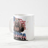Patriotic Thumbs Up Bären Tasse - Spaß Americana (Vorderseite Links)