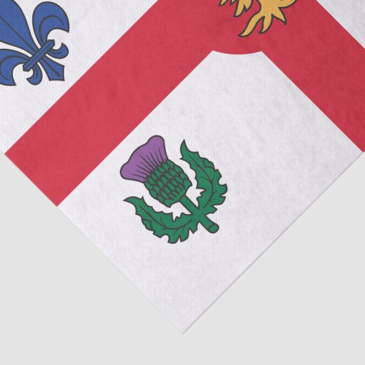 Patriotic tissue paper with flag of Montreal Seidenpapier (Ausschnitt)