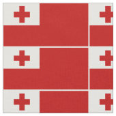 Patriotic Tonga Flag Weiße Grenze Stoff (Nahaufnahme)