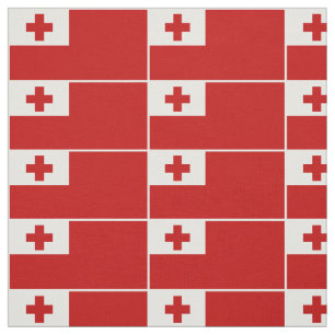 Patriotic Tonga Flag Weiße Grenze Stoff