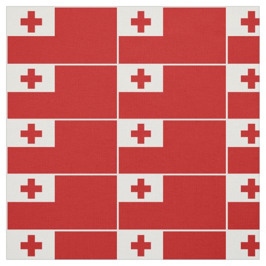 Patriotic Tonga Flag Weiße Grenze Stoff (Muster)
