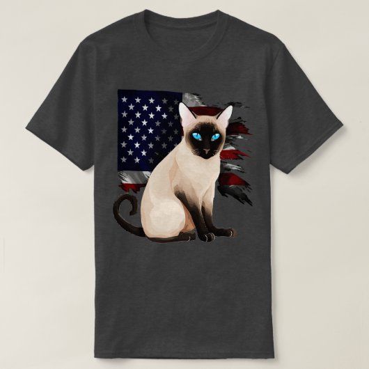 Patriotic Tonkinese Cat T-Shirt (Design vorne)