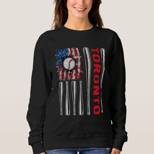 Patriotic Toronto Softball US American Flag Baseba Sweatshirt (Vorderseite)