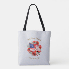 Patriotic Tote Beutel Gott segne Amerika Flagge Po Tasche