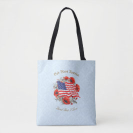 Patriotic Tote Beutel Gott segne Amerika Flagge Po Tasche