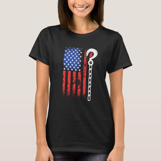 Patriotic Tow Truck Driver American Flag Yellow To T-Shirt (Vorderseite)