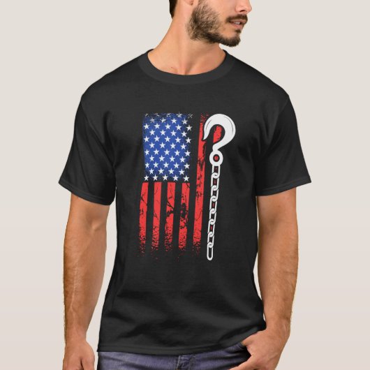 Patriotic Tow Truck Driver American Flag Yellow To T-Shirt (Vorderseite)