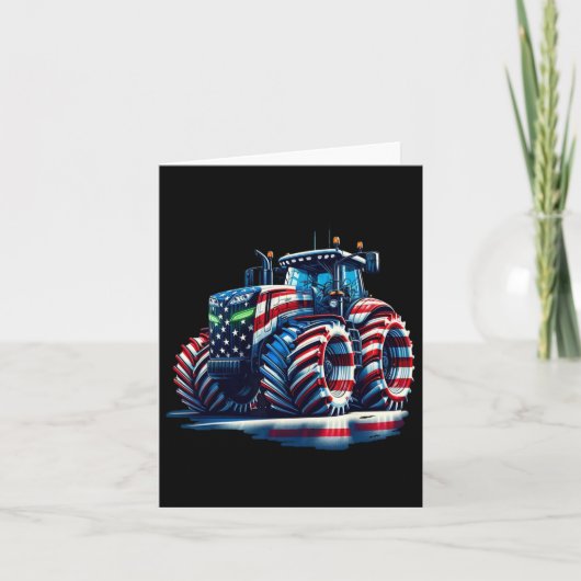 Patriotic Tractor American Flag Karte (Vorderseite)